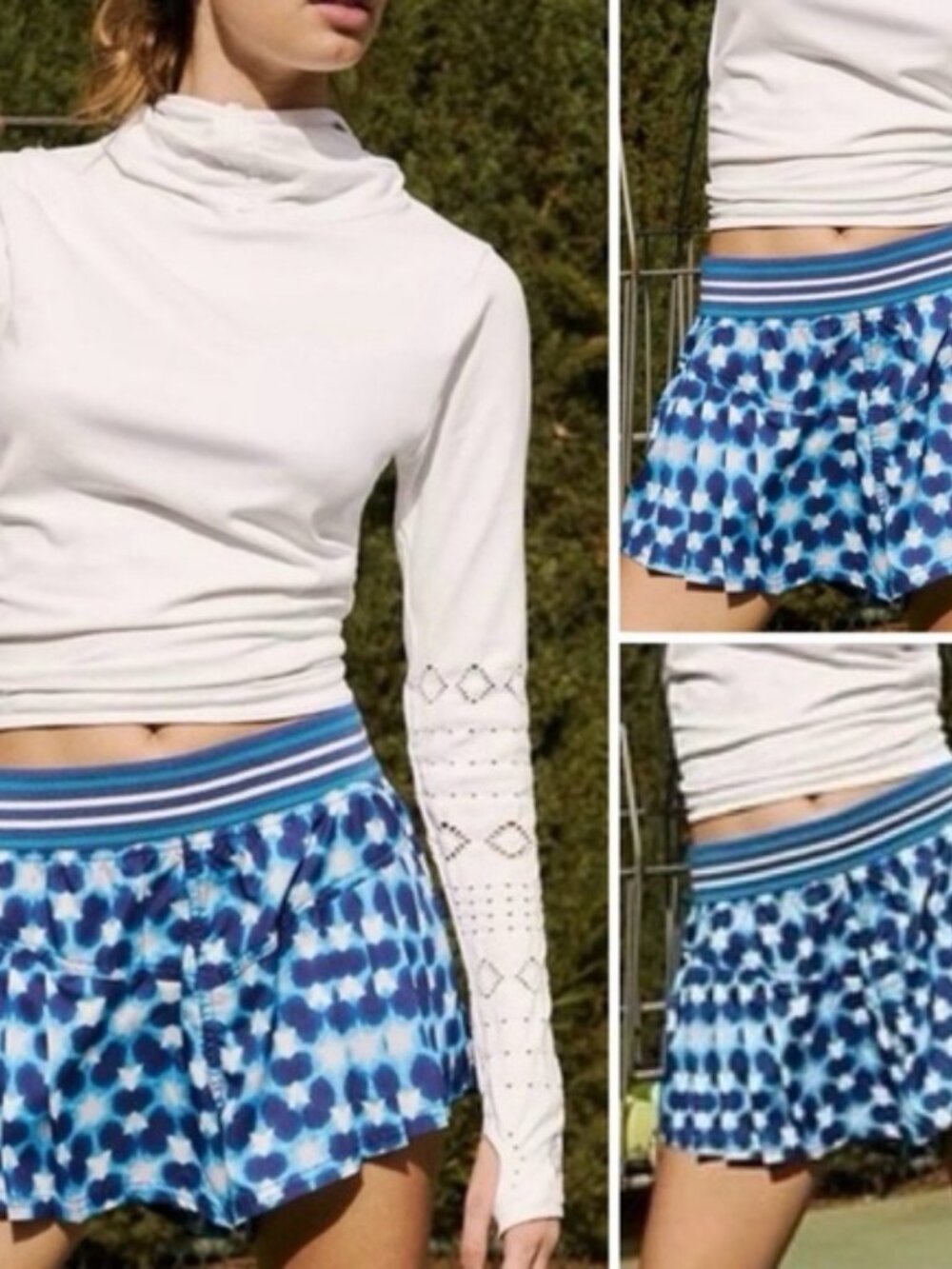 FP MOVEMENT Skort Womens XS Blue Top Seed Athletic Pleated Running Lined Shorts